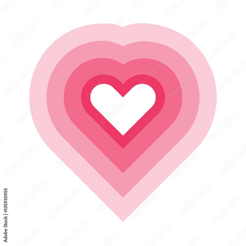 Stylized heart icon with flat shine. Modern romantic silhouette