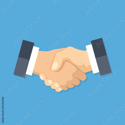 Handshake icon. Shake hands, agreement, good deal, partnership concepts. Premium quality. Modern flat design graphic elements. Vector illustration