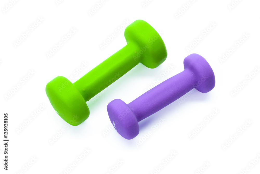 Dumbbells isolated on white Dumbbells isolated on white