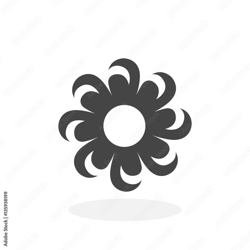 Daisy flower Icon. Vector logo on white background Daisy flower Icon. Vector logo on white background