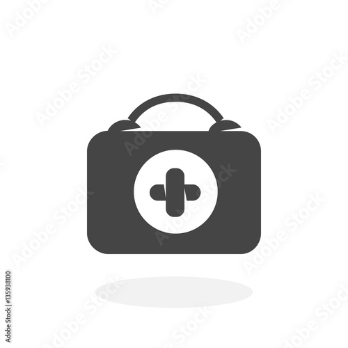 Medical bag Icon. Vector logo on white background