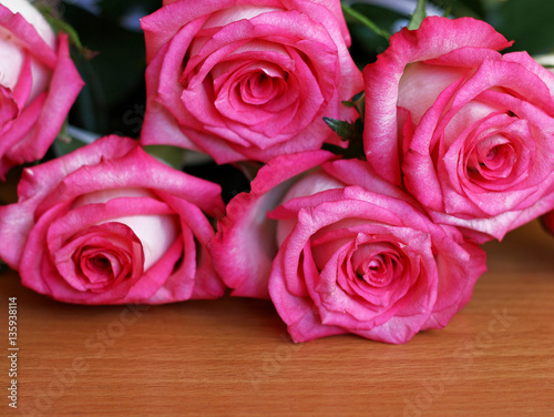 Bouquet of roses closeup.