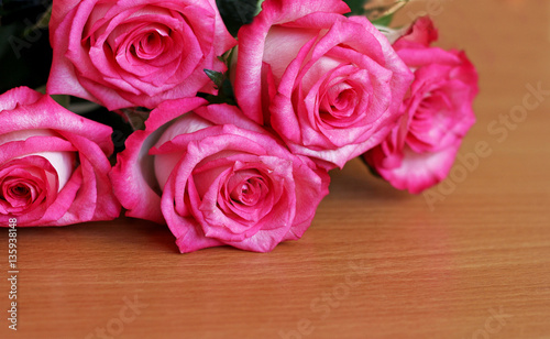 Bouquet of roses closeup.