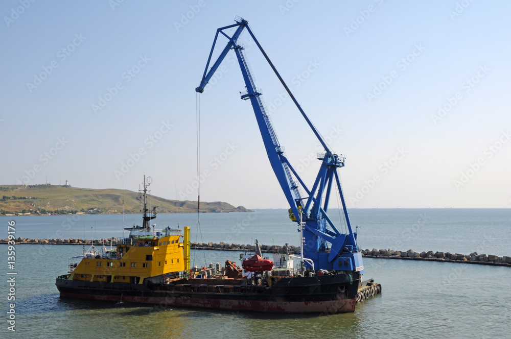 Ship in the Russian port 