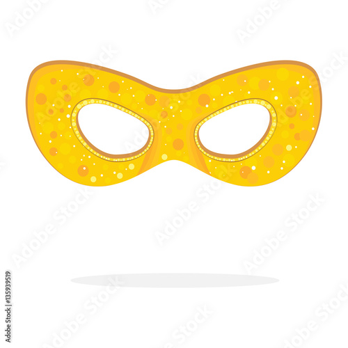 Bright golden glitter Venetian Carnival mask design