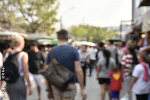 image blur many people at plaza market © worapongtian