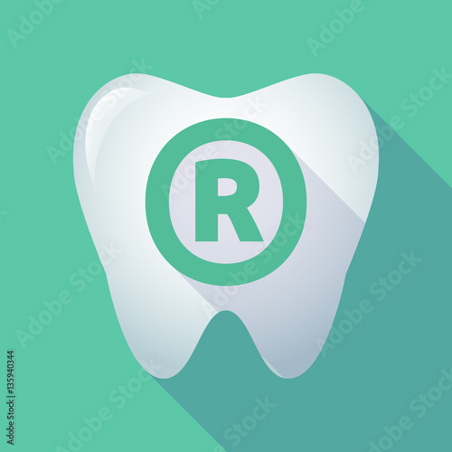 Long shadow tooth with    the registered trademark symbol