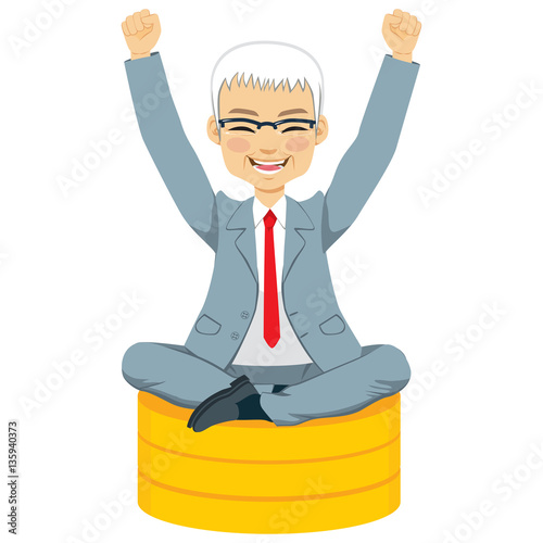 Senior businessman with arm...