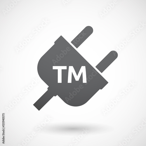 Isolated plug with    the text TM