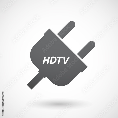 Isolated plug with    the text HDTV