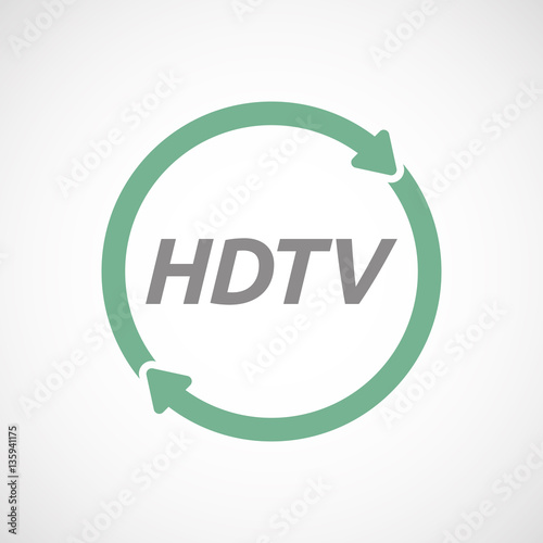 Isolated reuse sign with    the text HDTV