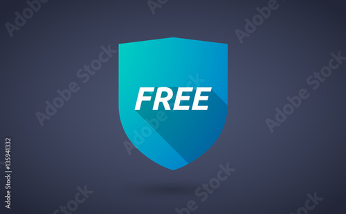 Long shadow shield with    the text  FREE