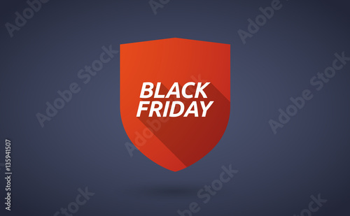 Long shadow shield with    the text BLACK FRIDAY