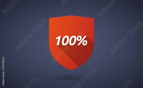 Long shadow shield with    the text 100%
