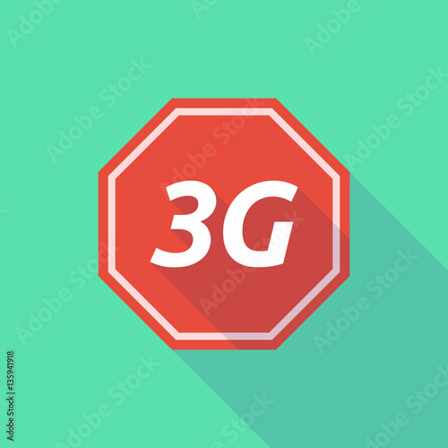 Long shadow stop signal with    the text 3G