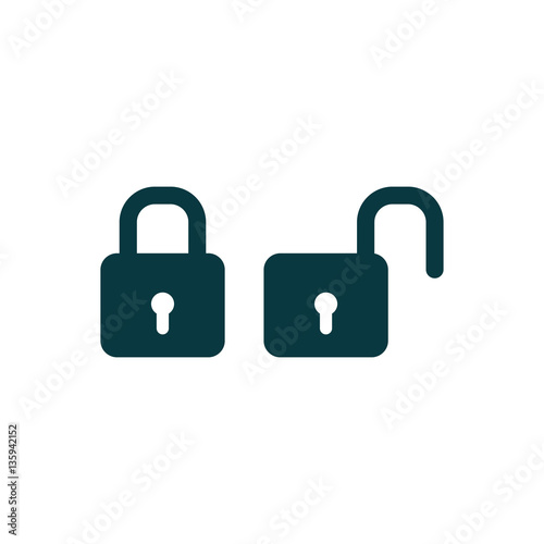 Lock Icon in trendy flat style isolated on white background. Sec