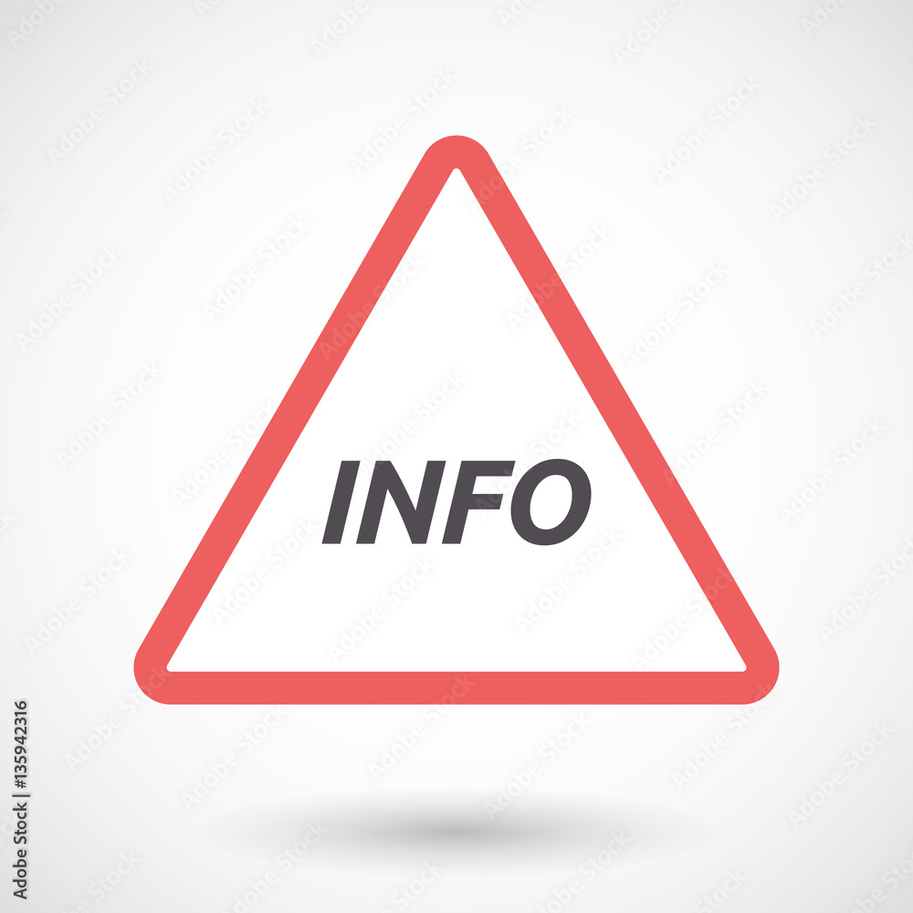 Isolated warning signal with the text INFO Isolated warning signal with the text INFO