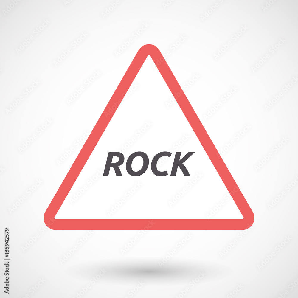 Isolated warning signal with the text ROCK Isolated warning signal with the text ROCK