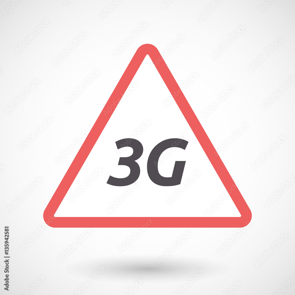 Isolated warning signal with the text 3G Isolated warning signal with the text 3G