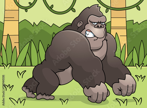 Cartoon Gorilla Jungle