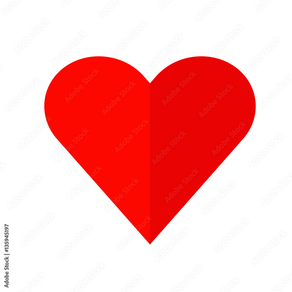 Heart icon with shadow. Isolated on white background. Heart icon with shadow. Isolated on white background.