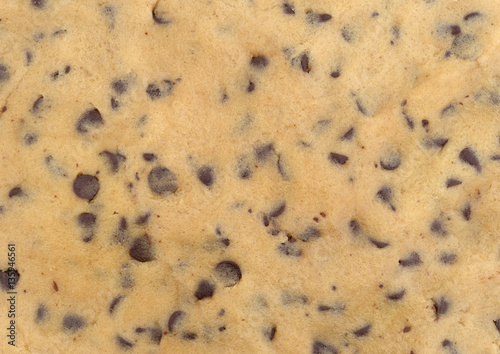 Chocolate chip cookie dough close view