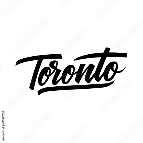 Handwritten city name Toronto. Calligraphic element for your design. Vector illustration.