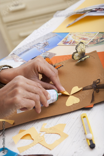 Fototapeta scrapbooking et collage sur papier