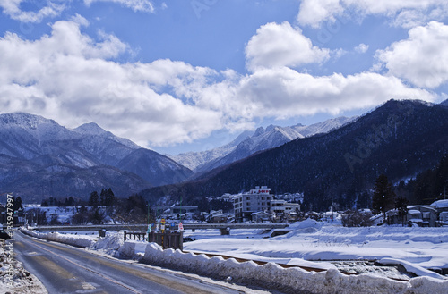 Small Town Surrounded by Mountains