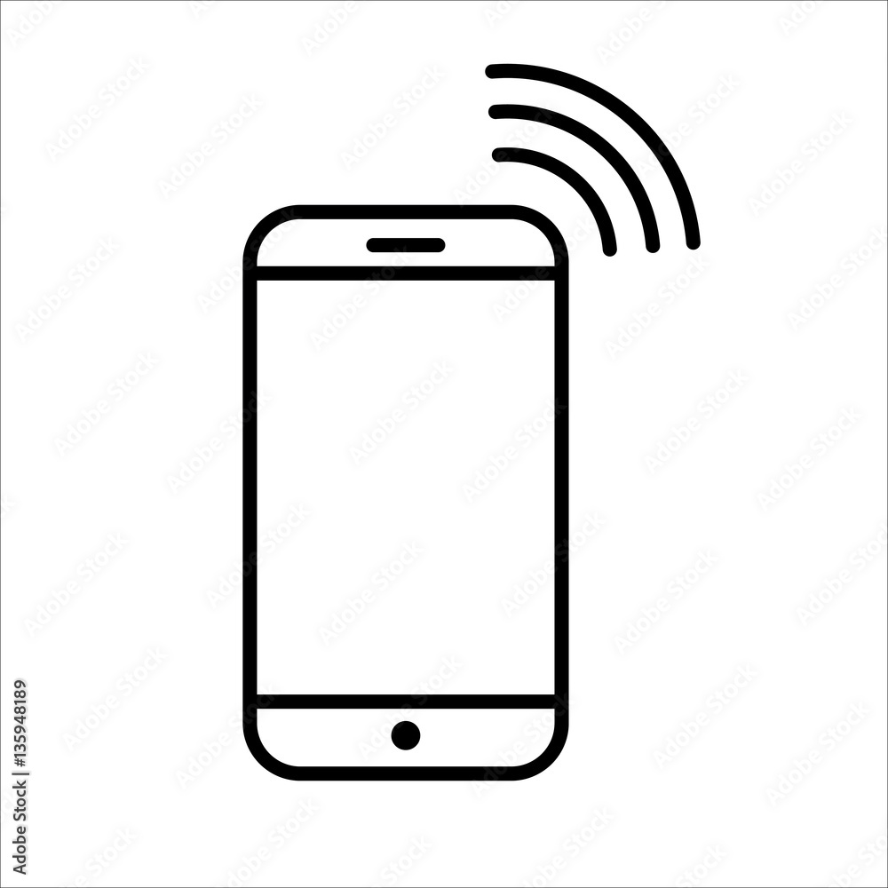 mobile phone icon on white background mobile phone icon on white background