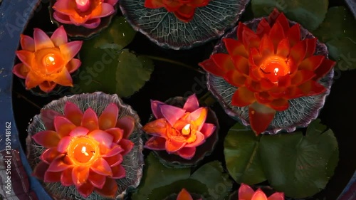 lotus candles for worshiping Gods and bringing luck in the temple, Lotus candles for decoration home.