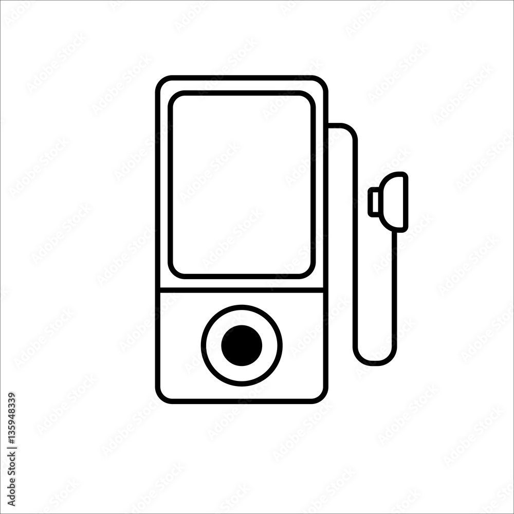 mp3 player icon on white background mp3 player icon on white background