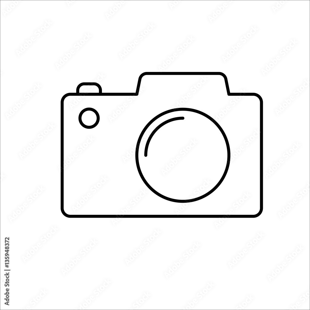 photo camera icon on white background photo camera icon on white background