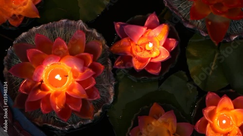 lotus candles for worshiping Gods and bringing luck in the temple, Lotus candles for decoration home.