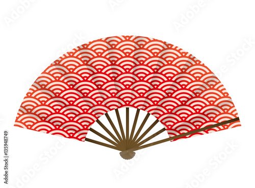 扇子　和柄　青海波