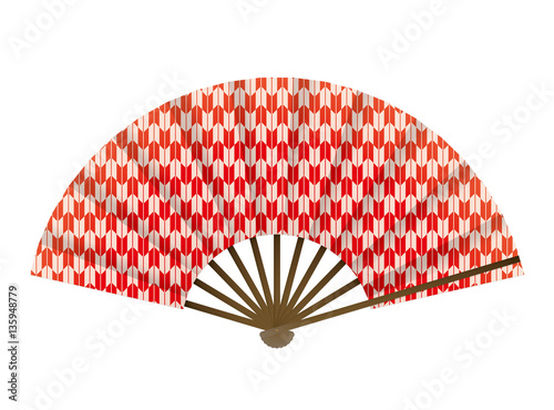 扇子　和柄　矢羽絣