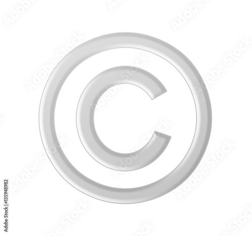 Silver copyright sign