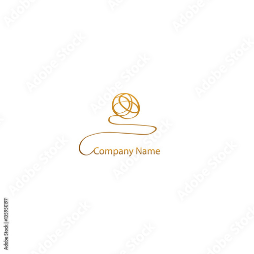 golden initial logo Isolated on White Background