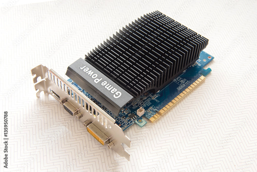 Graphics card on white background Graphics card on white background