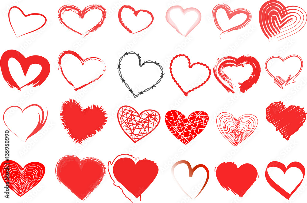  Heart valentine icon set