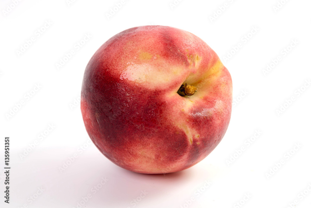 Ripe peach fruit isolated