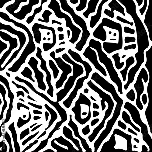 black and white abstract hand drawn