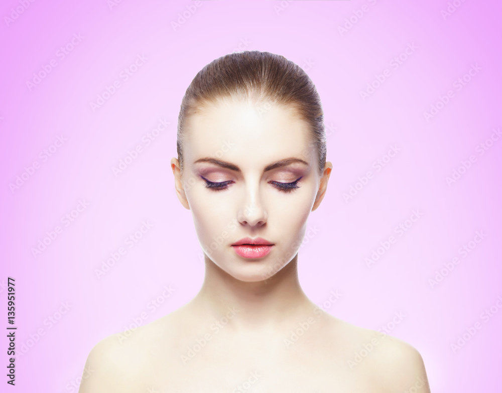 Beauty close-up portrait of beautiful, fresh and healthy girl. H Beauty close-up portrait of beautiful, fresh and healthy girl. H