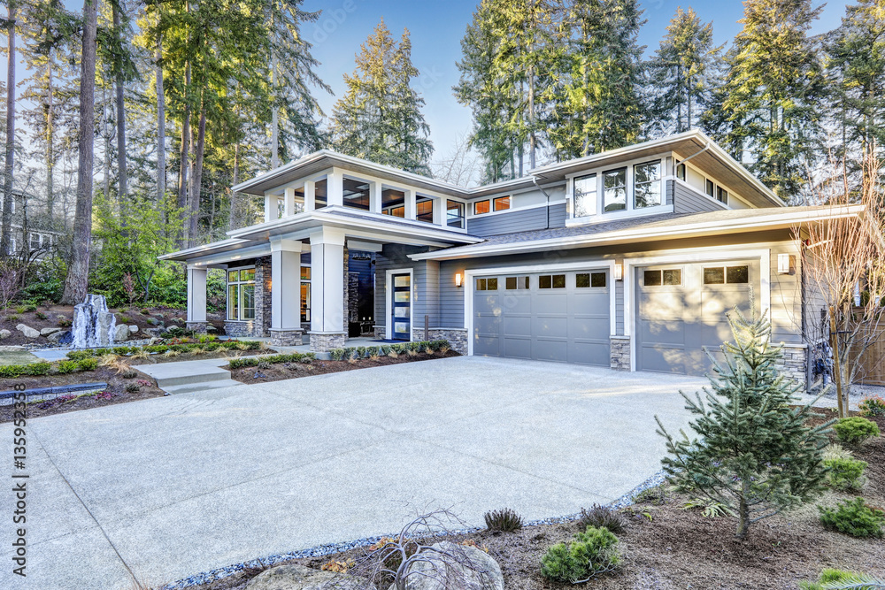 Luxurious new construction home exterior Luxurious new construction home exterior