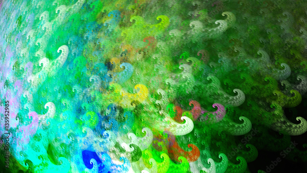Whitecaps waves. Curls. Storm sea. 3D surreal illustration. Sacred geometry. Mysterious psychedelic relaxation pattern. Fractal abstract texture. Digital artwork graphic astrology magic Whitecaps waves. Curls. Storm sea. 3D surreal illustration. Sacred geometry. Mysterious psychedelic relaxation pattern. Fractal abstract texture. Digital artwork graphic astrology magic