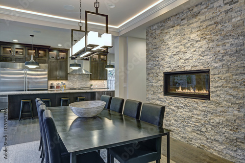 Modern open floor plan dining room design