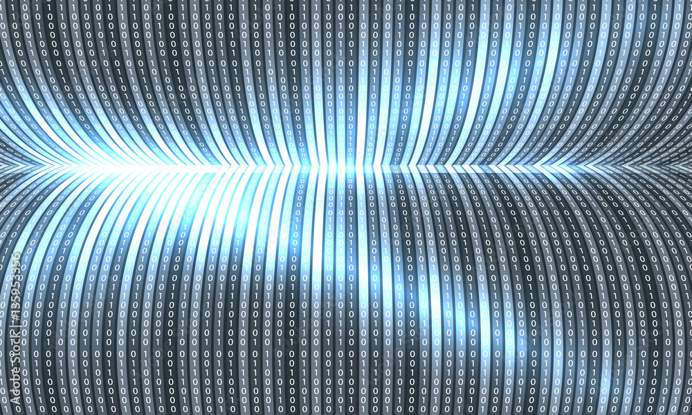 Dark futuristic vector backdrop with binary code and flare Dark futuristic vector backdrop with binary code and flare