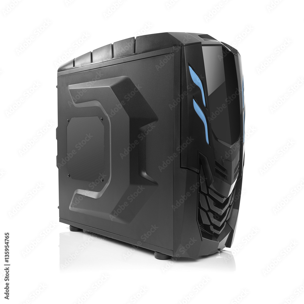 Black computer system unit. Stock Photo | Adobe Stock