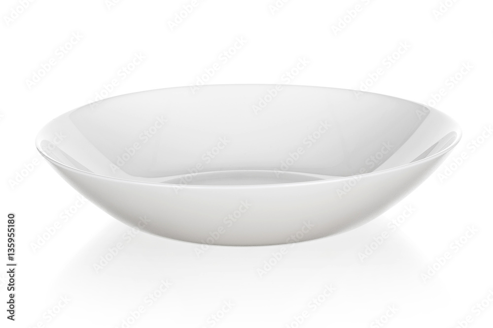 White soup plate isolated on white White soup plate isolated on white