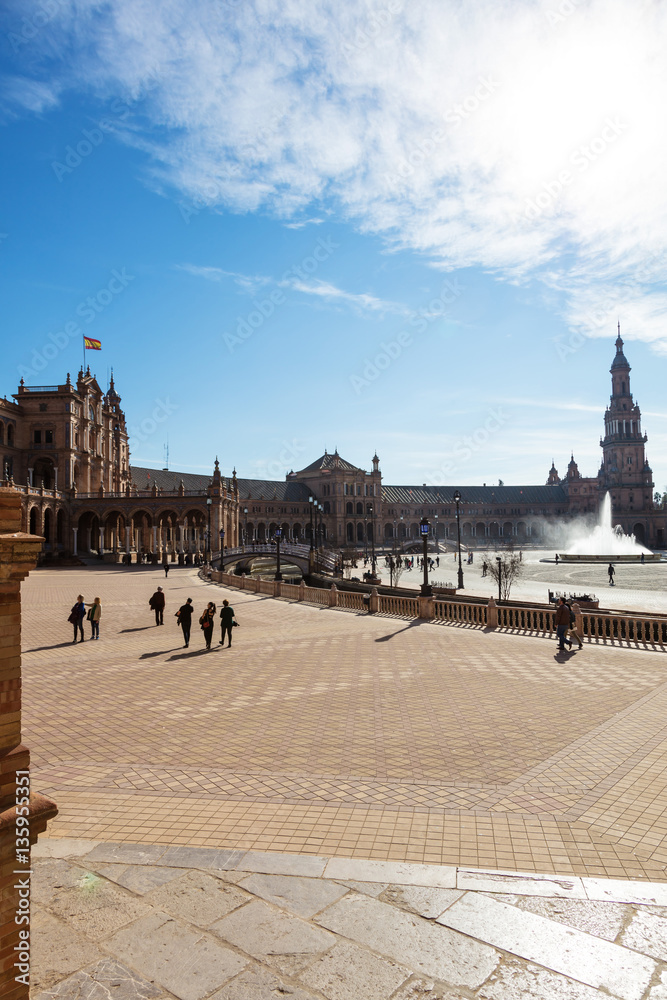 Naklejka premium Place d’Espagne, Seville, Espagne 